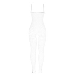 Subblime - 951740 Bodystocking Resille Blanche Entrejambe Avec Noeuds Taille Unique